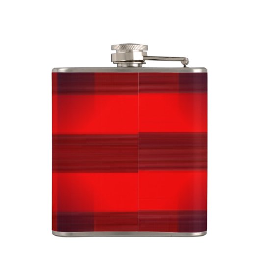 Red Bokeh Buffalo Plaid Personalised フラスク (裏面)