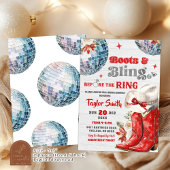 Red Boots and Bling Disco Christmas Bridal Shower 招待状