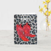 Red Boots howdy day カード (黄色い花)