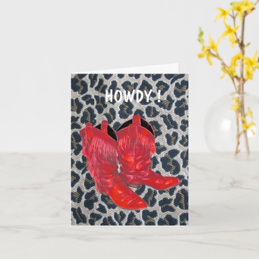 Red Boots howdy day カード (黄色い花)