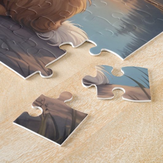 Red Border Collie ジグソーパズル (側面)