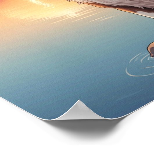 Red Border Collie ポスター (角)