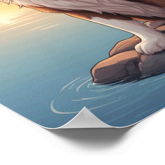 Red Border Collie ポスター (角)