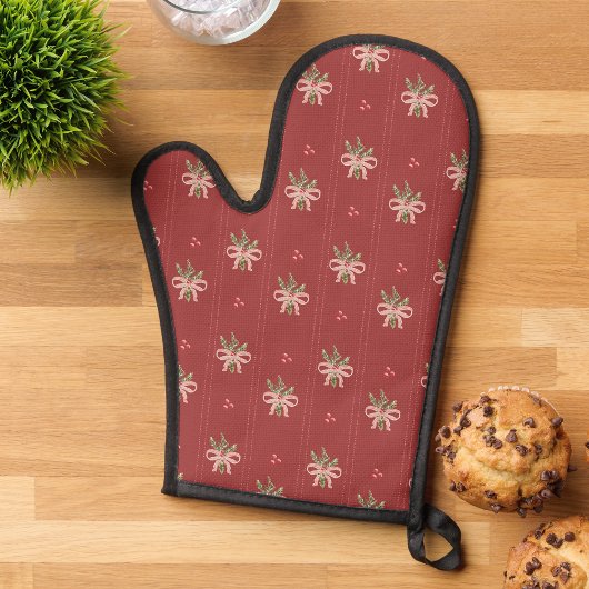 Red Botanical Christmas 鍋つかみ