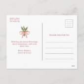 Red Botanical Christmas Photo Postcard シーズンポストカード (裏面)