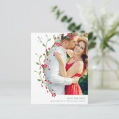 Red Botanical Initials Elegant Wreath Wedding Pic (スタンド正面)