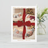 Red Bow Baby’s First Christmas Four Photo Card 招待状 (スタンド正面)