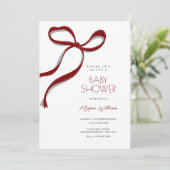 Red bow baby shower 招待状 (スタンド正面)