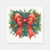 Red Bow Baby Shower Christmas Brunch スタンダードカクテルナプキン (正面)