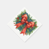 Red Bow Baby Shower Christmas Brunch スタンダードカクテルナプキン (角)
