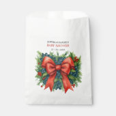 Red Bow Baby Shower Christmas Brunch フェイバーバッグ (正面)