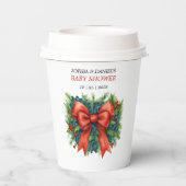 Red Bow Baby Shower Christmas Brunch 紙コップ (裏面)