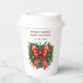 Red Bow Baby Shower Christmas Brunch 紙コップ