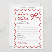 Red Bow Baby Shower - Editable Name, 5x7 招待状 (正面)