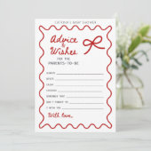 Red Bow Baby Shower - Editable Name, 5x7 招待状 (スタンド正面)