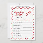 Red Bow Baby Shower - Editable Name, 5x7 招待状 (正面)