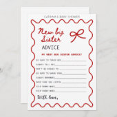 Red Bow Baby Shower - Editable Name, 5x7 招待状 (正面/裏面)