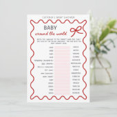 Red Bow Baby Shower - Editable Name, 5x7 招待状 (スタンド正面)