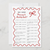 Red Bow Baby Shower - Editable Name, 5x7 Invitatio 招待状 (正面)