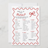 Red Bow Baby Shower - Editable Name, 5x7 Invitatio 招待状 (正面)