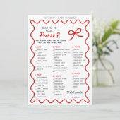 Red Bow Baby Shower - Editable Name, 5x7 Invitatio 招待状 (スタンド正面)