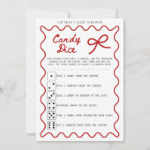 Red Bow Baby Shower - Editable Name, 5x7 Invitatio 招待状 (正面)