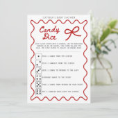 Red Bow Baby Shower - Editable Name, 5x7 Invitatio 招待状 (スタンド正面)