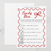 Red Bow Baby Shower - Editable Name, 5x7 Invitatio 招待状 (正面/裏面)