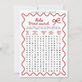 Red Bow Baby Shower - Editable Name, 5x7 Invitatio 招待状 (正面)