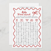 Red Bow Baby Shower - Editable Name, 5x7 Invitatio 招待状 (正面/裏面)