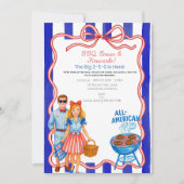 Red Bow BBQ, Brews, Fireworks 4th of July 招待状 (正面)