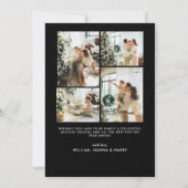 Red Bow Black Merry Christmas Photo シーズンカード (裏面)