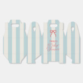 Red Bow & Blue Stripes Baby Shower フェイバーボックス (見開き)