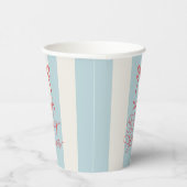 Red Bow & Blue Stripes Baby Shower 紙コップ (右)