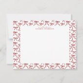 Red Bow Border Valentine's Day Note Card 招待状 (正面)