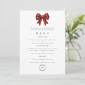 Red Bow Business Logo Christmas Party Menu Card 招待状 (スタンド正面)