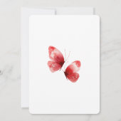 Red Bow Butterflies Bridal Shower 招待状 (裏面)