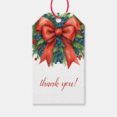 Red Bow Christmas Baby Shower ギフトタグ (正面)