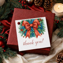 Red Bow Christmas Baby Shower フェイバータグ