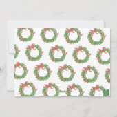 Red Bow Christmas Boxwood Wreath Photo シーズンカード (裏面)