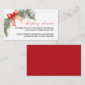 Red Bow Christmas Display Shower エンクロージャーカード (正面/裏面)