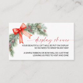Red Bow Christmas Display Shower エンクロージャーカード