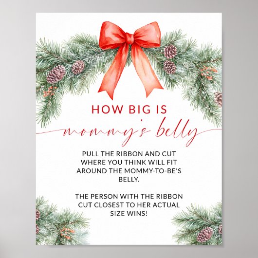 Red Bow Christmas How Big is Mommy's Belly Game ポスター (正面)