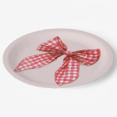 Red Bow Christmas Paper Plates ペーパープレート (アングル)
