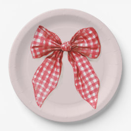 Red Bow Christmas Paper Plates ペーパープレート