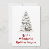 Red Bow Christmas Party Invitation Holiday Dinner  招待状 (裏面)