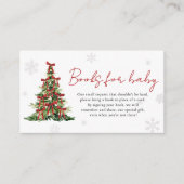 Red Bow Christmas Tree Books for Baby Baby Shower エンクロージャーカード (正面)