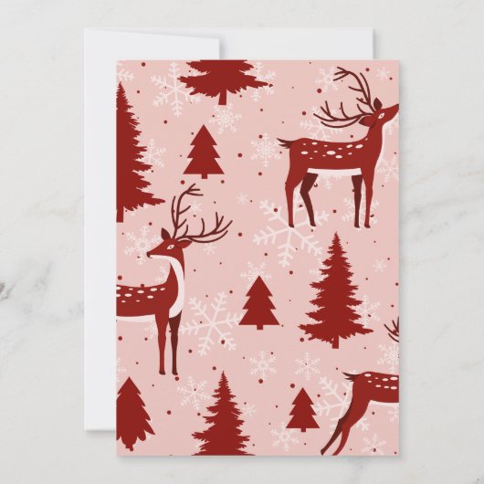 Red Bow Christmas Tree Merry Little Baby Shower 招待状 (裏面)