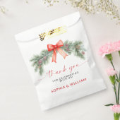 Red Bow Christmas Wedding フェイバーバッグ (封をした状態)