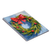 Red Bow Christmas Wreath | Watercolor ノートブック (右側)